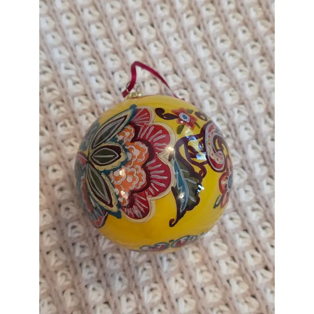 Vera Bradley 2012 LG Multicolored Floral Paisley Christmas Ornament Original Box